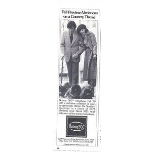 Botany 500 Mens Shetland Sportcoat Print ADVERT Fall 78 Collection AD